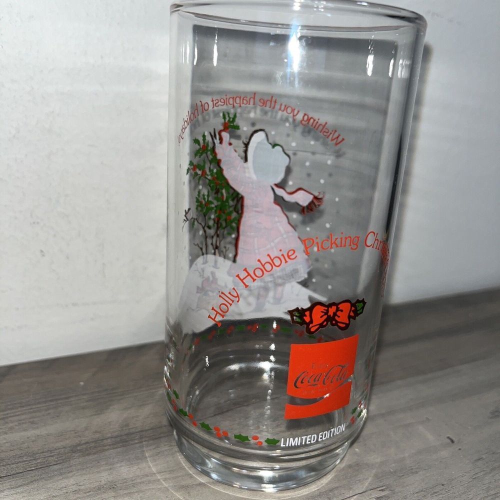 HOLLY HOBBIE 1 Glass Cup CHRISTMAS COCA COLA/American Greetings Vintage - Picture 4 of 8